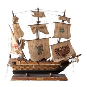 Mid Century Navio Espanol 1690 Model Ship
