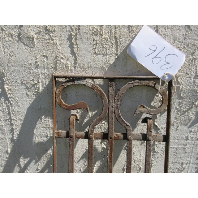 Antique Victorian Iron Gate Window Garden Fence Architectural Salvage Door For Sale In Philadelphia - Image 6 of 7