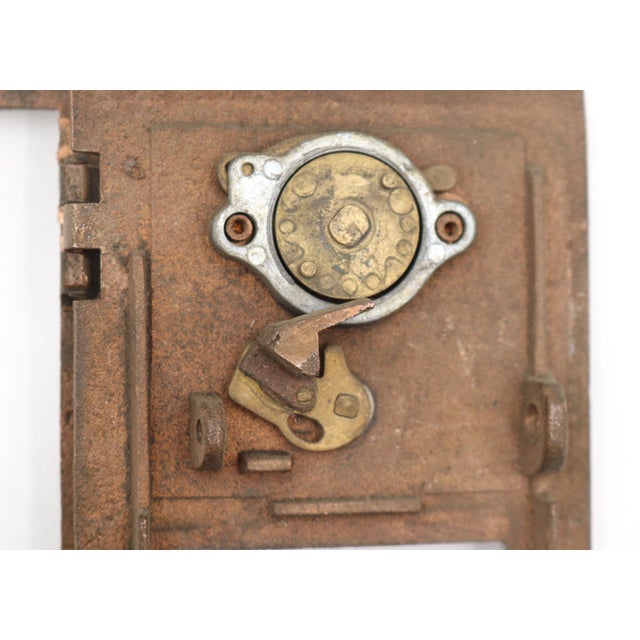 Metal Vintage Bronze u.s. Post Office Combination Box Door For Sale - Image 7 of 7