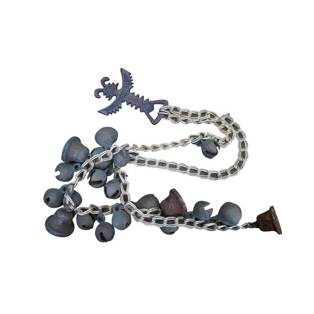 Rustic Vintage Folk Art Columbian Totem String of Bells Garland Wind Chime 29" For Sale - Image 3 of 9