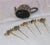 1940s 1940s Vintage Cocktail Pick Holder Set- 6 Pieces For Sale - Image 5 of 6