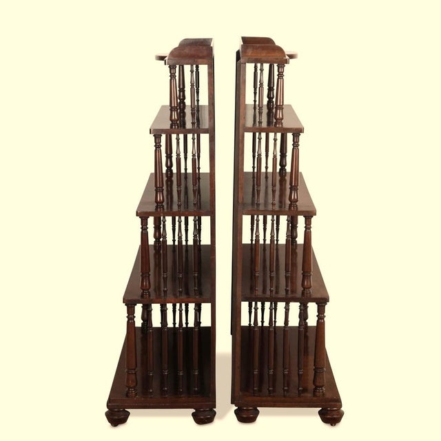 Early 19th Century Antique Regency Mahogany Waterfall Bookcases, 1825, Set of 2 For Sale - Image 5 of 10