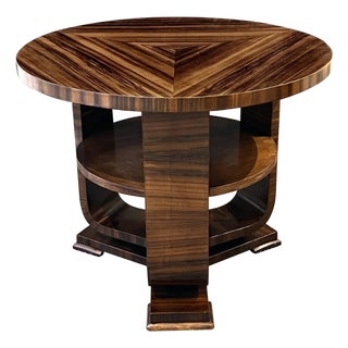 A French Art Deco Macassar Ebony Veneered Circular Side Table For Sale