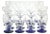 1920s Cobalt Cut-Crystal Stems - Set of 16 For Sale