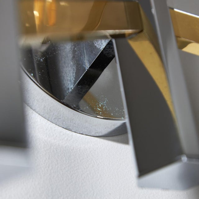 Vintage Chrome and Gold-Plated Wall Lamp by Gaetano Sciolari, 1970s For Sale - Image 13 of 15