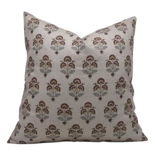 Fabdivine Handmade Block Printed Cushion Cover 14x36 Inch Pure Linen- Traffic Light For Sale