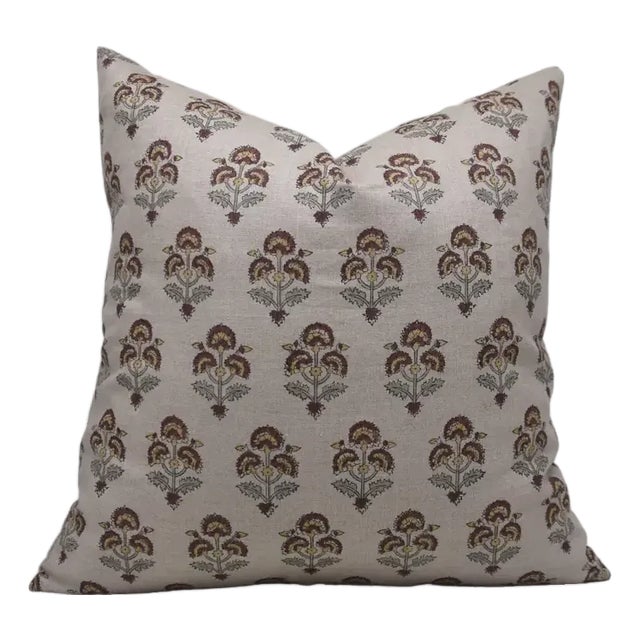 Fabdivine Handmade Block Printed Cushion Cover 14x36 Inch Pure Linen- Traffic Light For Sale