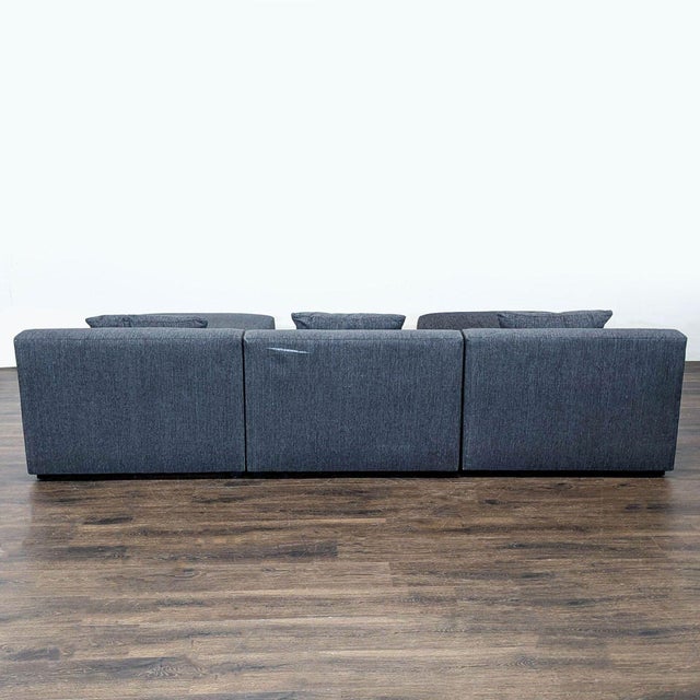 2020s Maiden Home Breuer Modern Dark Gray Sectional With Ottoman and Pillows For Sale - Image 5 of 10