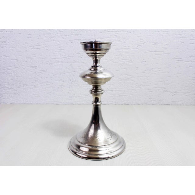 Art Nouveau Candlestick in Silver Metal, 1930s For Sale - Image 13 of 13