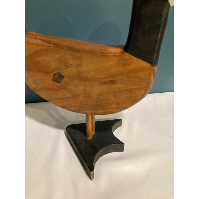 Signed Folk Art Painted Wooden Duck Dated 1983 For Sale - Image 4 of 10