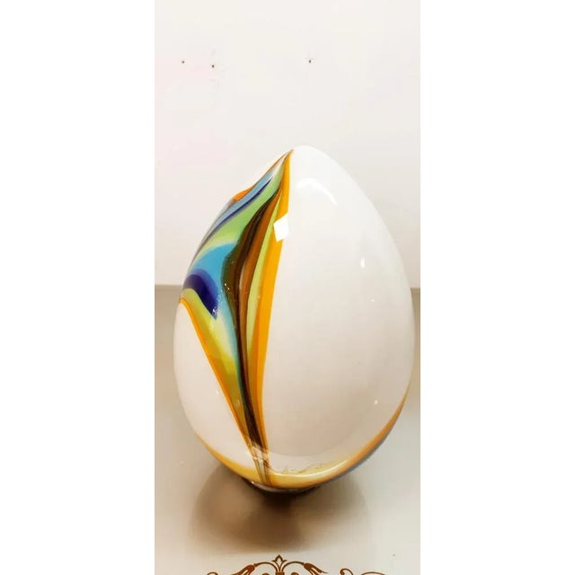 Blue Murano Glass Egg Table Lamp For Sale - Image 8 of 10