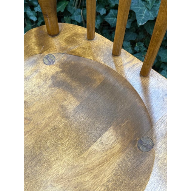 Vintage Ethan Allen Nutmeg Colonial Arrowback Dining Chairs - Set of 4 For Sale - Image 12 of 12