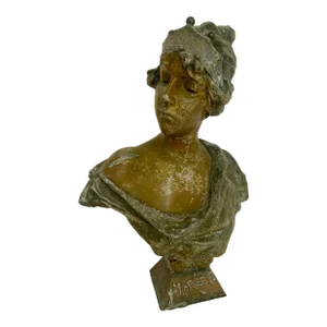 Art Nouveau Bronzed Bust “Lucrece” by E. Villanis