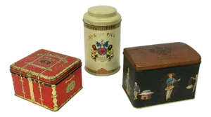 Vintage Tin Tea Canisters - Set of 3