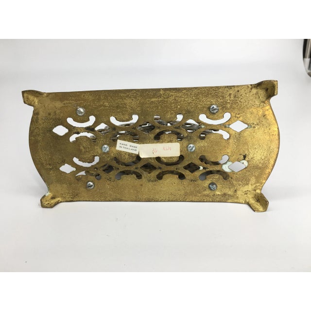 Brass Vintage Baroque Revival Brass Regal Napkin/Letter Holder For Sale - Image 8 of 9