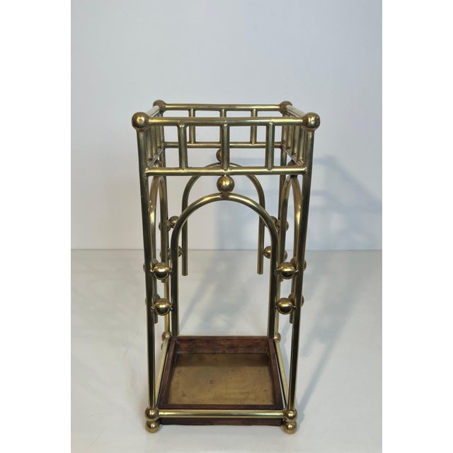 1900s The Modernist Brass Umbrella Stand in the Style of Joseph Hoffmann For Sale - Image 9 of 12