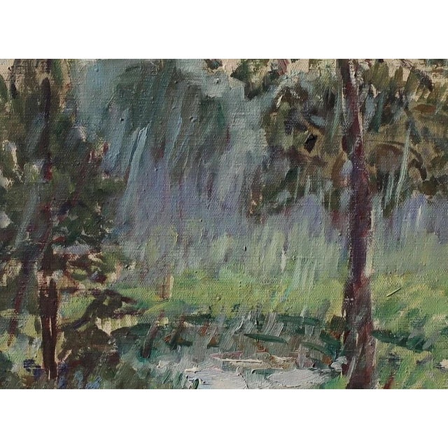 Original Impressionist Oil Painting: Forest Landscape by Ukrainian Artist 48-64 For Sale - Image 4 of 6