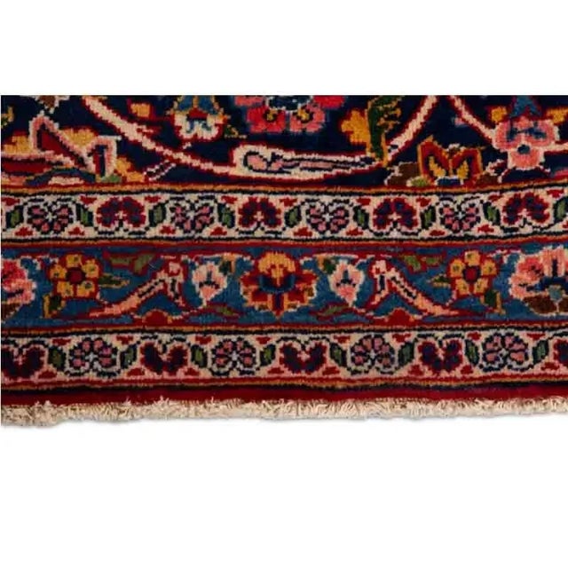 1960s Persian Kashan Area Rug 10’5″ X 13’7″ For Sale - Image 9 of 10