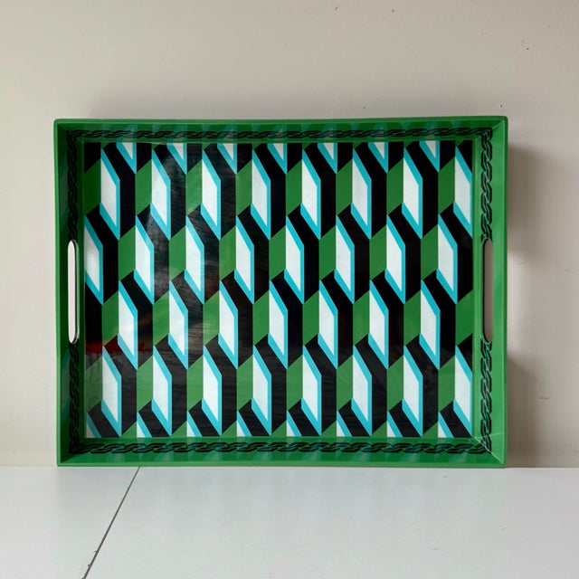 Vintage Diane von Furstenberg geometric melamine tray.