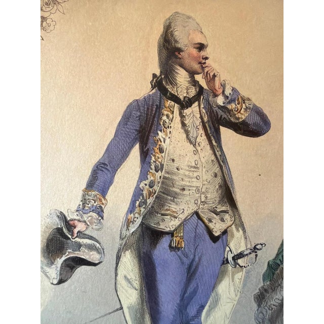Rococo Court Costume, 1847, Lithograph For Sale - Image 3 of 10