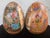 Vintage Hand-Painted Chinese Porcelain Decorative Egg Sculptures on Wooden Bases– Set of 2 – 5.5” For Sale - Image 10 of 12