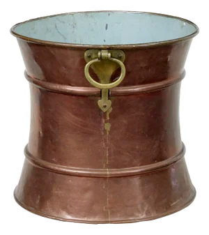 Antique Decorative Copper and Brass Bucket, 1890