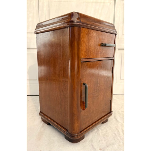 1930s Art Deco Nightstand With Bakelite Hardware Details For Sale - Image 4 of 15
