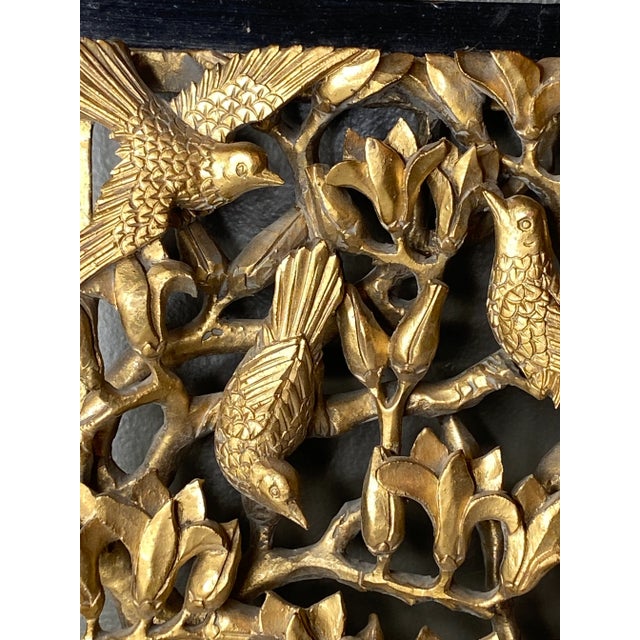 Early 20th Century Large Antique Chinese Gilt Carved Panel For Sale - Image 5 of 8
