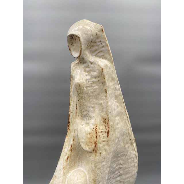 Leandro Lega, Abstract Faenza Sculpture, 1981, Ceramic on Wooden Base For Sale - Image 11 of 14
