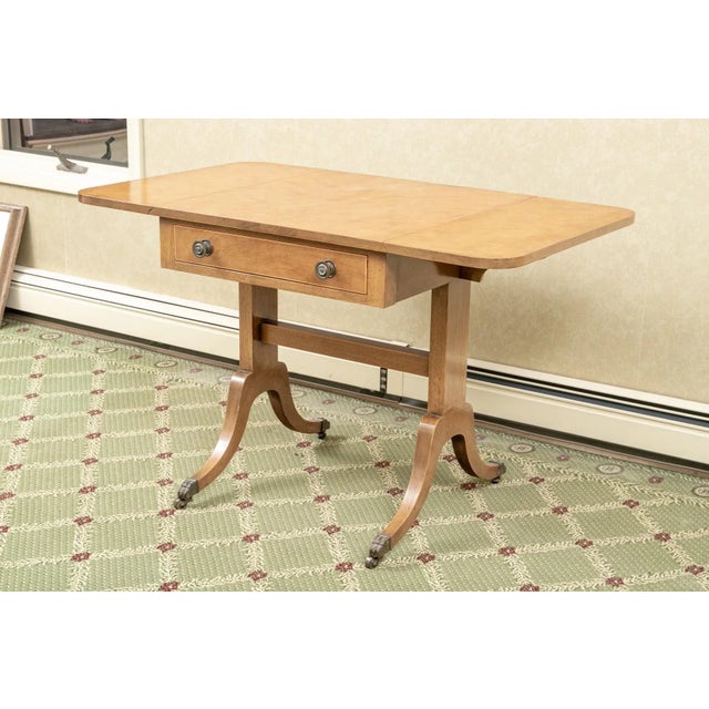 Late 20th Century Regency Style Drop Leaf Side Accent Table on Casters For Sale - Image 9 of 9