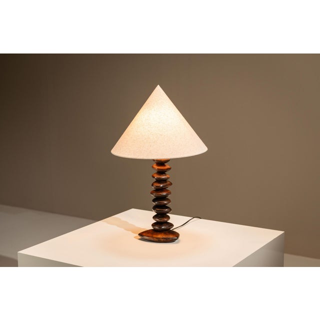 Vintage Wooden Table Lamp, France, 1970s For Sale - Image 6 of 10