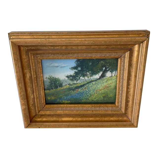 Vintage Ronnie Wells Framed Painting For Sale