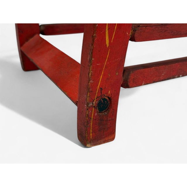 Victorian, Painted Wood, Primitive Rocking Horse, Usa, 19th C. For Sale - Image 10 of 13