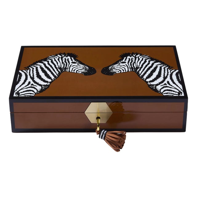 Zebra Lacquer Jewelry Box For Sale