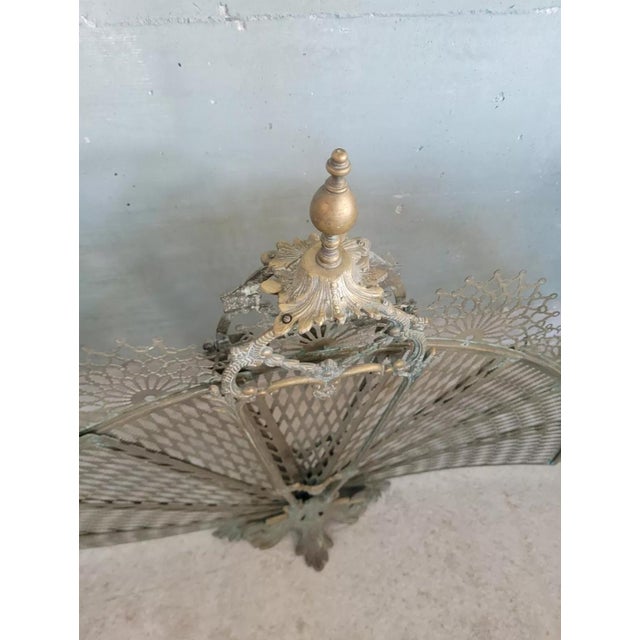 Gold Fireplace Guard in Bronze For Sale - Image 8 of 11