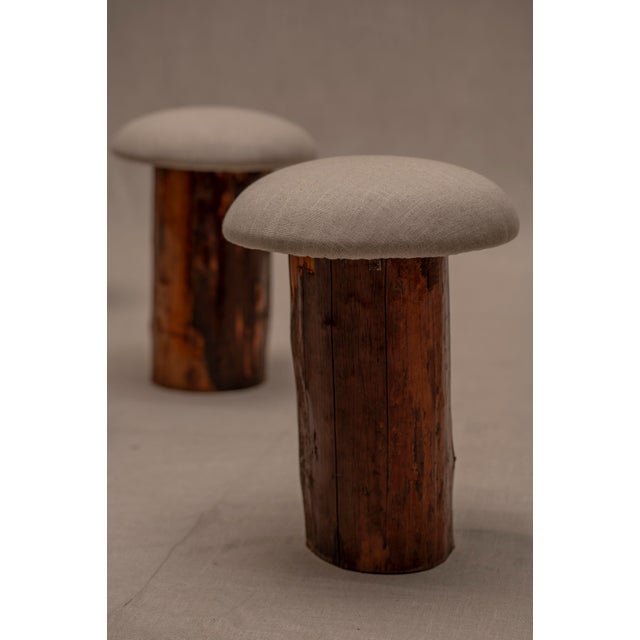 Beige Vintage Mushroom Stools, 1960s, Set of 5 For Sale - Image 8 of 14
