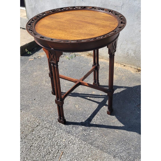 Beautiful 1920 Pie Crust Side Sofa Table. For Sale - Image 14 of 17