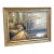 French-Style Lakeside Landscape Painting – Country House, Scenic Road & Ornate Gold Leaf Frame For Sale