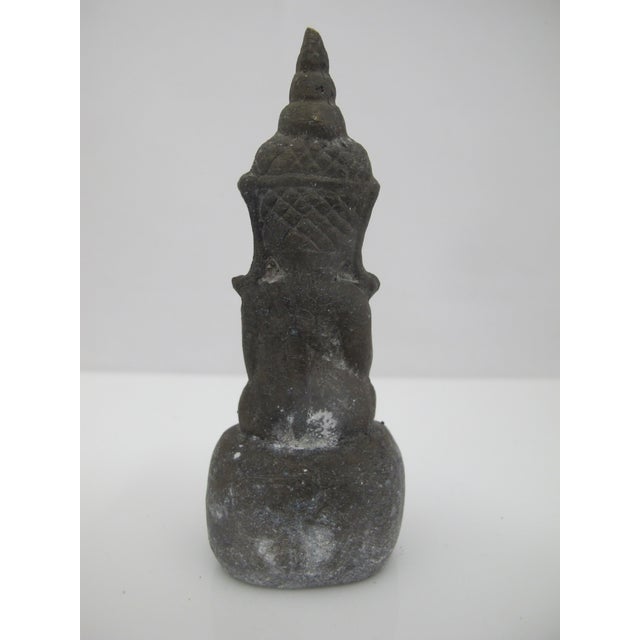 Late 19th Century Antique Thai Bronze Ayutthaya Seated Meditational Buddha Amulet Figurine For Sale - Image 5 of 7