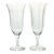Vintage Etched Flower & Garland Optic Fluted Champagne Glasses - a Pair For Sale