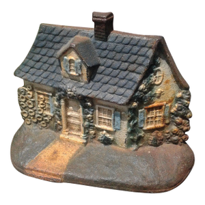 Antique Cottage House Cast Iron Doorstop John W Wright Donsco Inc
