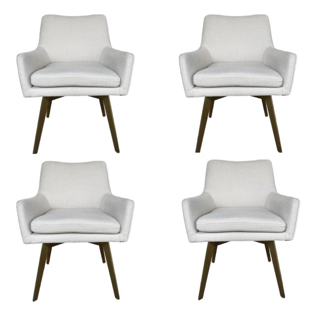 Revelation Mid-Century Modern Let’s Twist Dining Swivel Chairs Set of 4 For Sale