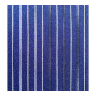 Designer Vicki Payne Free Spirit Blue Awning Cabana Pin Ticking Stripe Fabric Sample For Sale