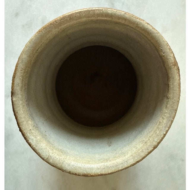 Vintage Handmade Ceramic Vase With Volcanic Glaze For Sale In Austin - Image 6 of 8