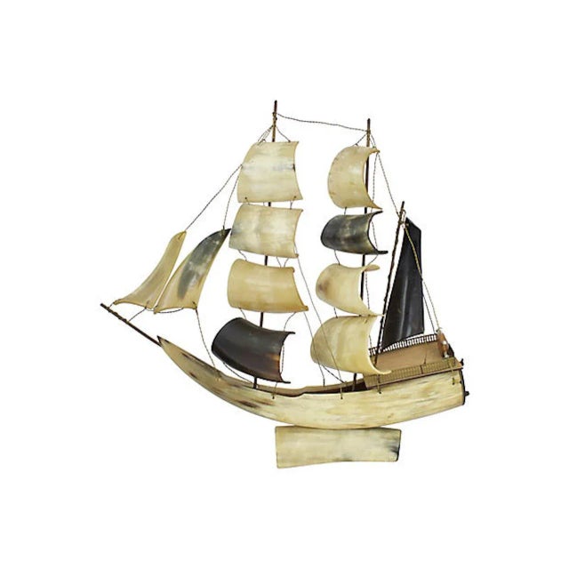 Mid-Century Italian Horn Musical Ship Model For Sale In Los Angeles - Image 6 of 6