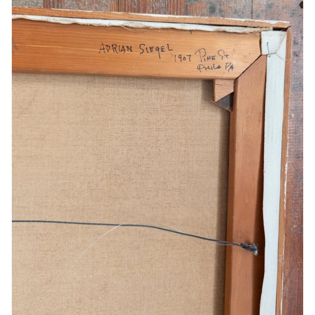 Orange Mid-Century Modern Abstract Painting "Pretentious Doodle" by Adrian Siegel For Sale - Image 8 of 10