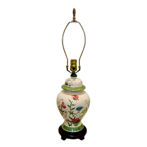 Late 20th Century Asian Porcelain Hand Painted Table Lamp