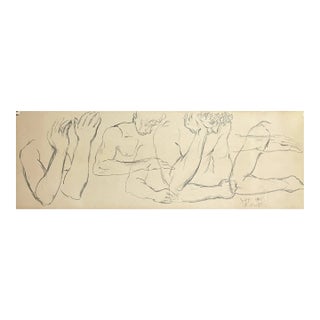 1965 Neil Meitzler Male Nude Figure Drawing of Jeff For Sale