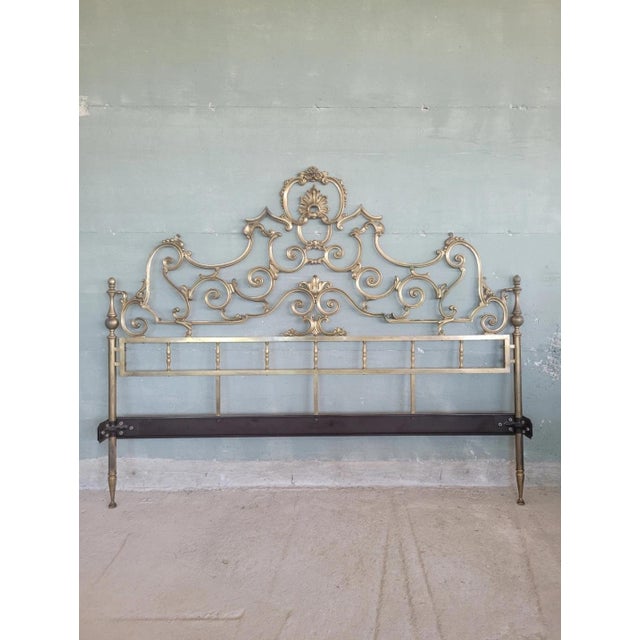 Gold-Plated Brass Headboard, 1950s For Sale - Image 10 of 10