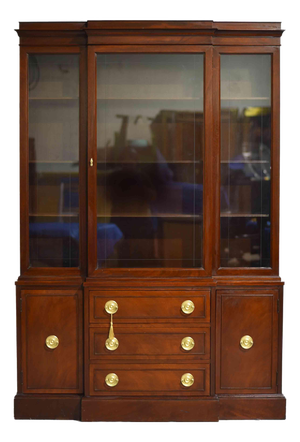 Mid Century Traditional Style Mahogany Display Curio China Cabinet by RWay